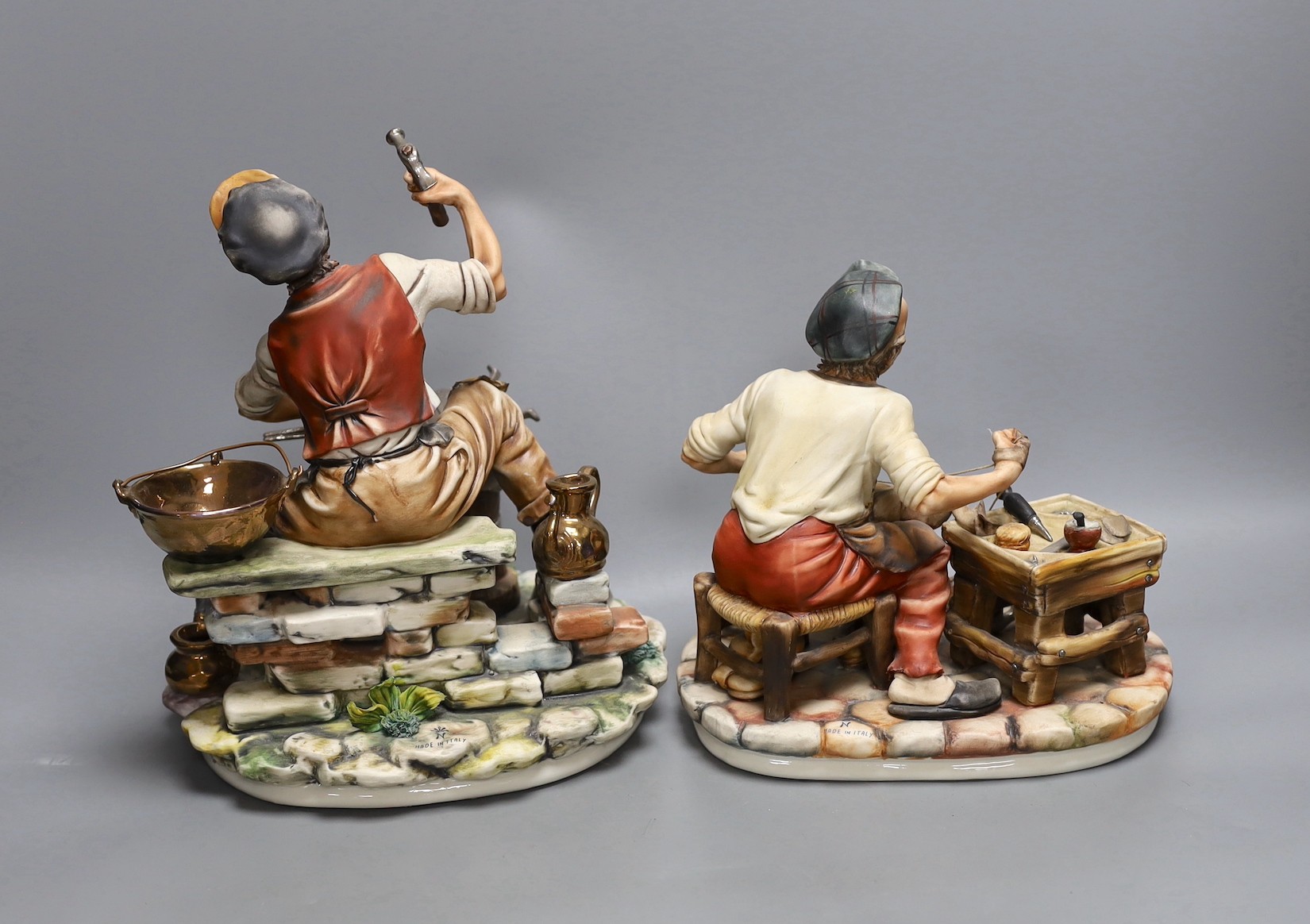 Two Capo di Monte figures, 24cm